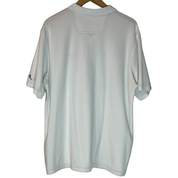 Tommy Bahama Men's Polo Shirt White Short Sleeve Long Horn Size XL - Picture 2 of 9